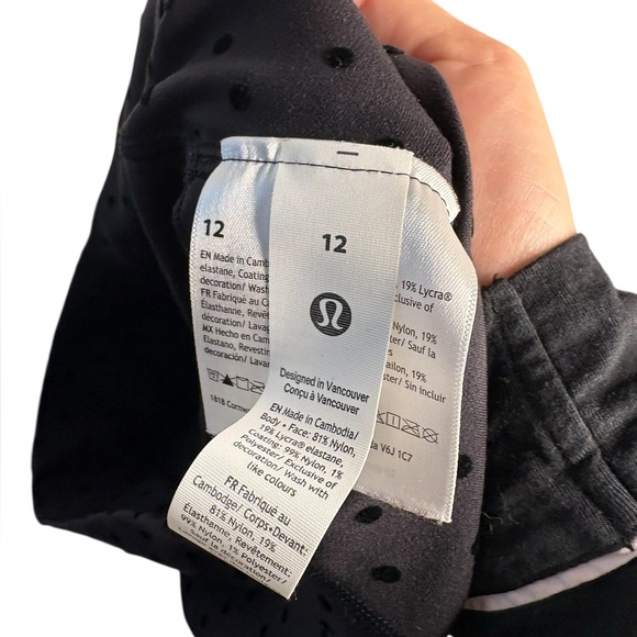 Lululemon Align High-Rise Pant 25" *Flocked in Polka Flock Black Size 12 - Picture 6 of 7